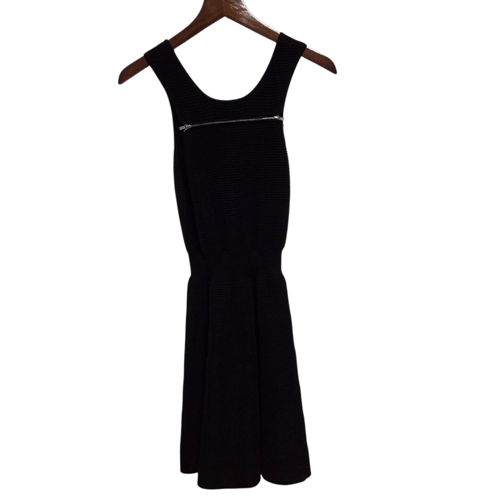 Claudie Pierlot Ribbed Dress Fit & Flare Knit Dress Black Size 2